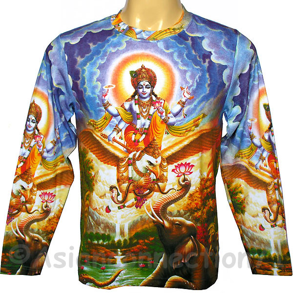 LORD GANESH New Hindu Ganapati God Fine Art Hand Print T Shirt Misses 
