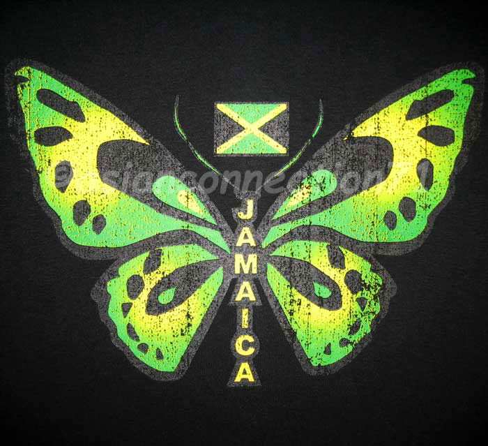Jamaica Butterfly New Irie Roots Reggae Dub T Shirt XXL Black
